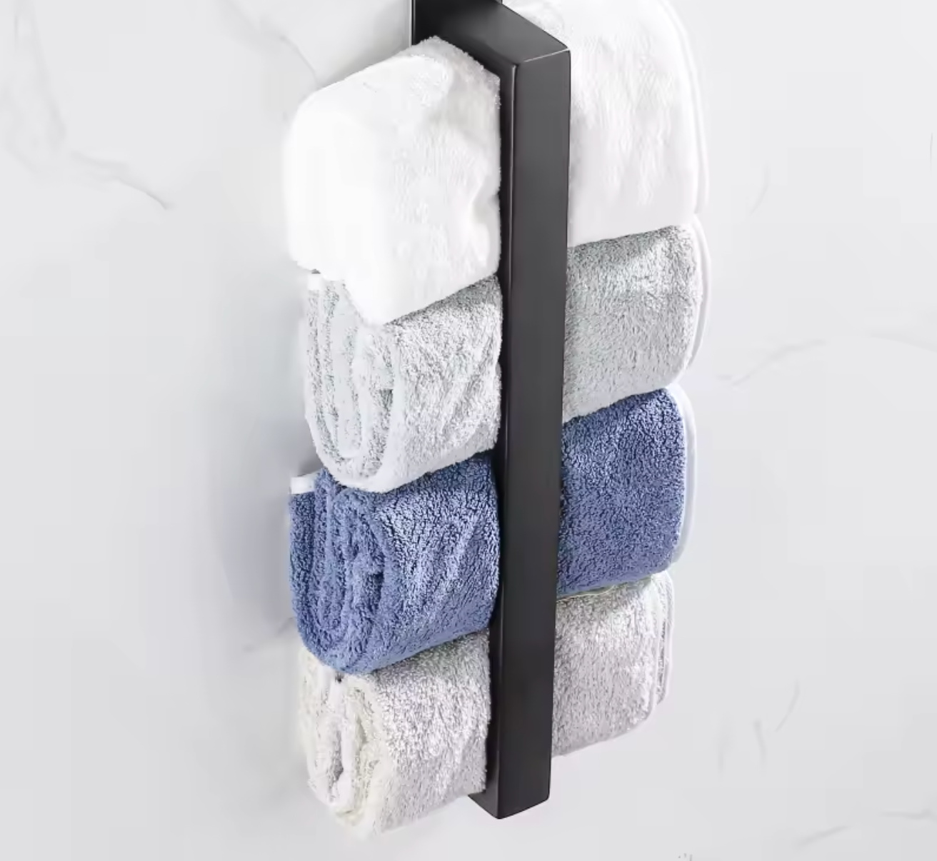 Porte-Serviettes Mural Auto-Adhésif – Acier Inoxydable Noir | Maison Ondine