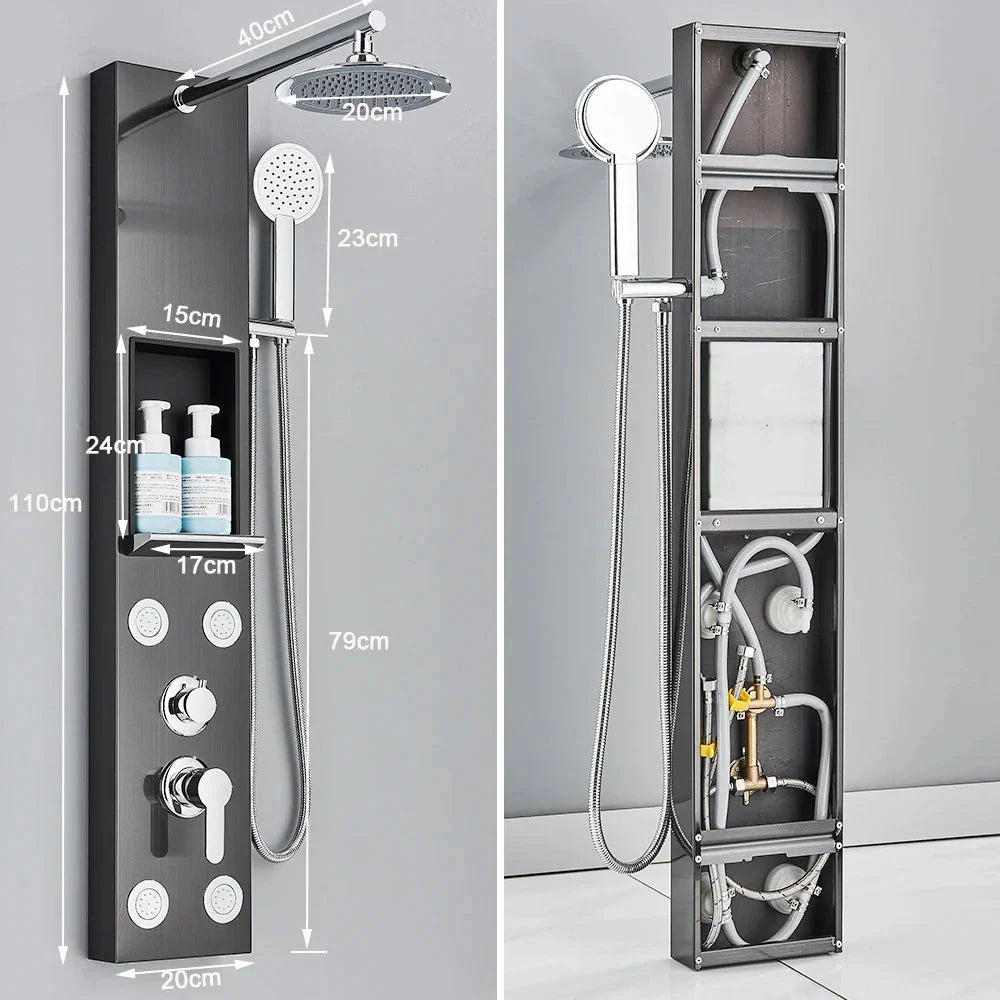 Colonne de Douche Hydromassante – Jets de Massage & Rangement Intégré | Maison Ondine