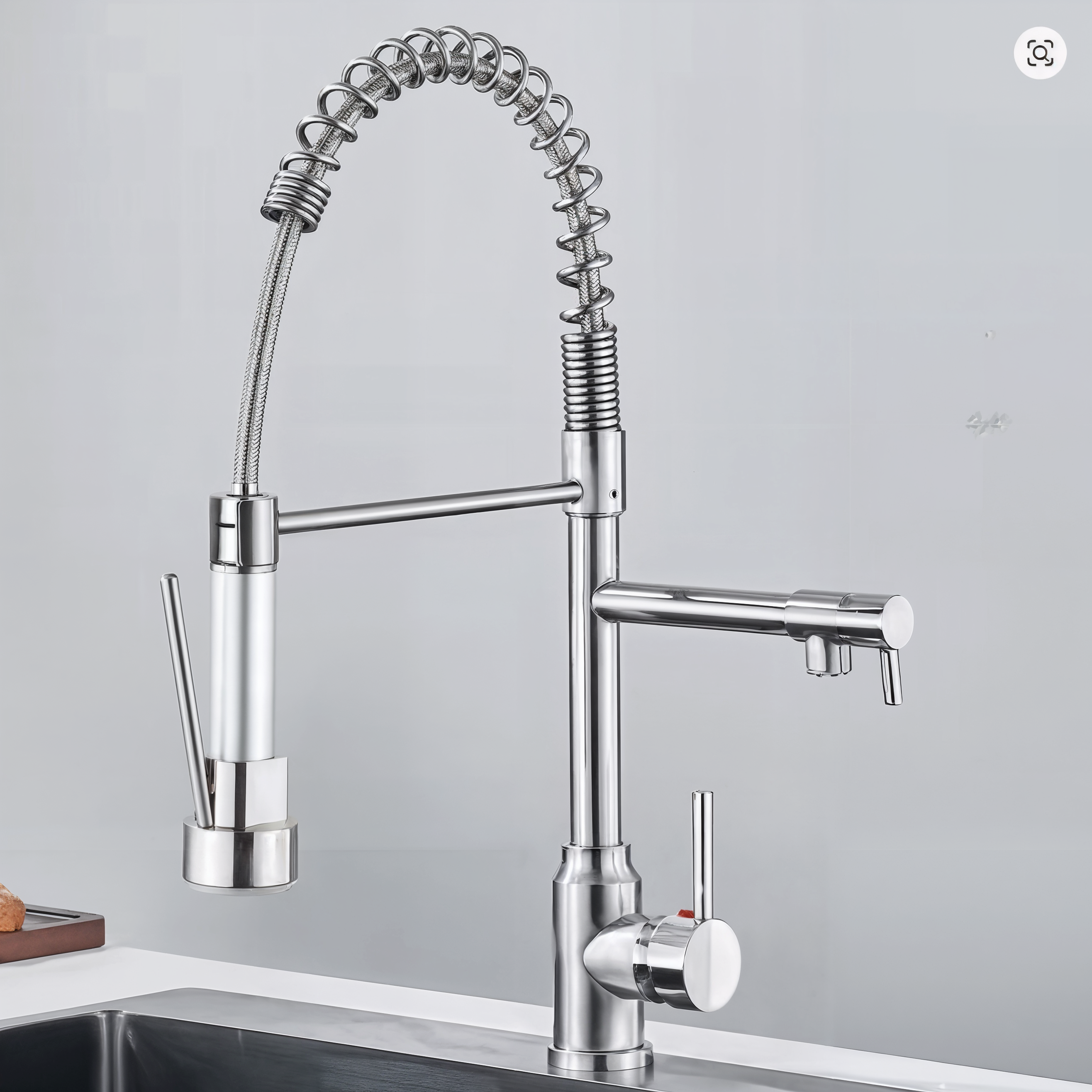 Robinet de Cuisine Professionnel à Ressort – Becs Doubles, Jet Haute Pression | Maison Ondine