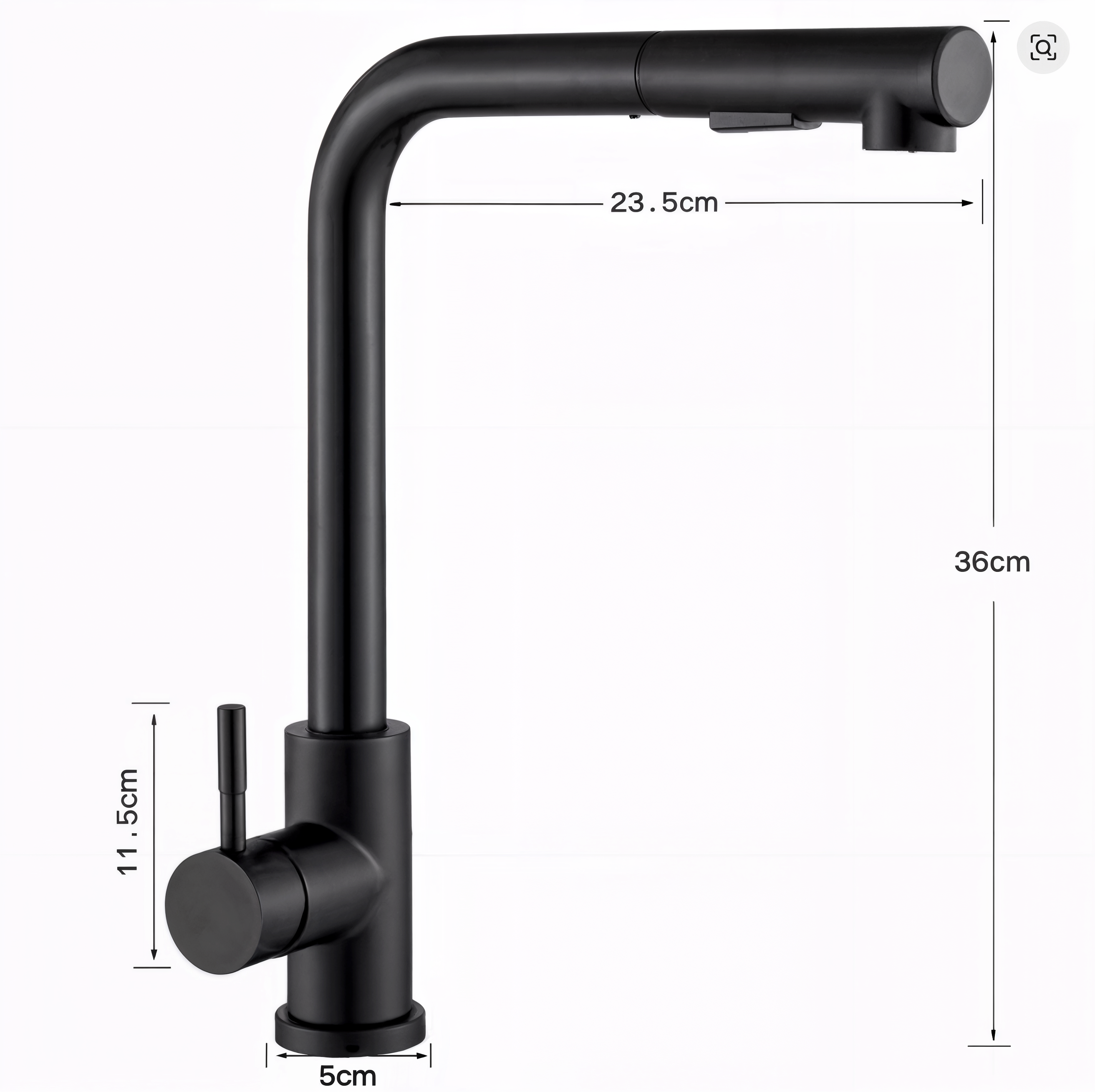 Robinet de Cuisine Extractible – Flexible, 2 Modes, Corps Inox Noir Mat | Maison Ondine