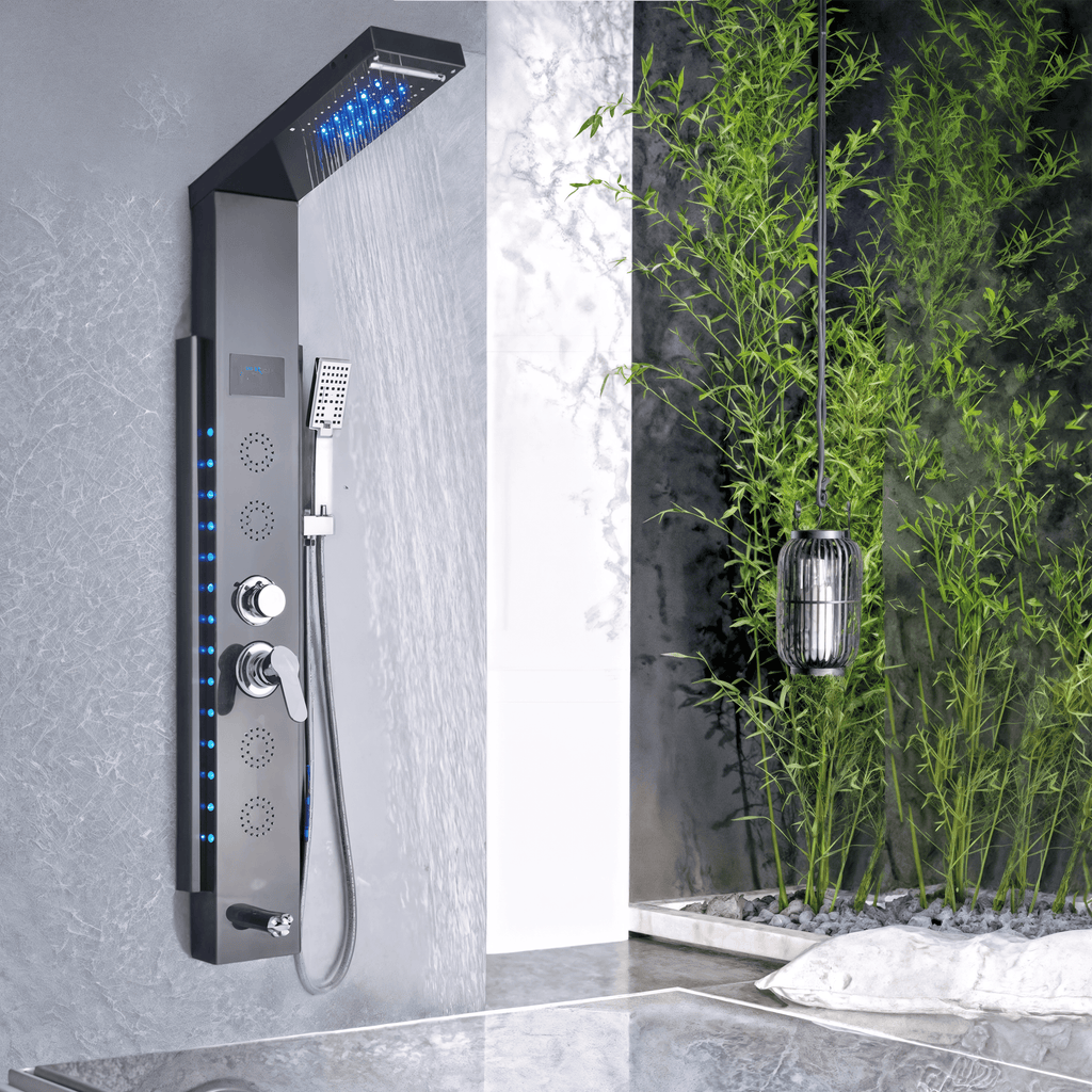 Colonne de Douche Hydromassante à Affichage Digital LED – Cascade & Massage | Maison Ondine