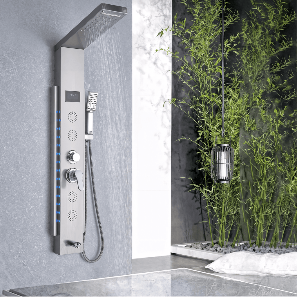 Colonne de Douche Hydromassante à Affichage Digital LED – Cascade & Massage | Maison Ondine